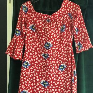 Topshop Off the shoulder flower dress